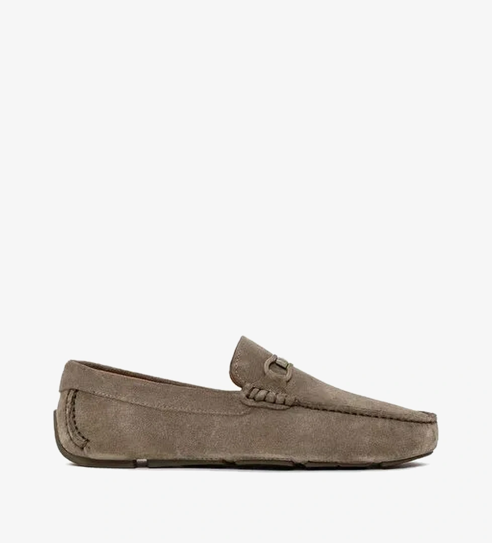 Erkek Yeşil Tokalı Süet Deri Loafer 26SFD632510