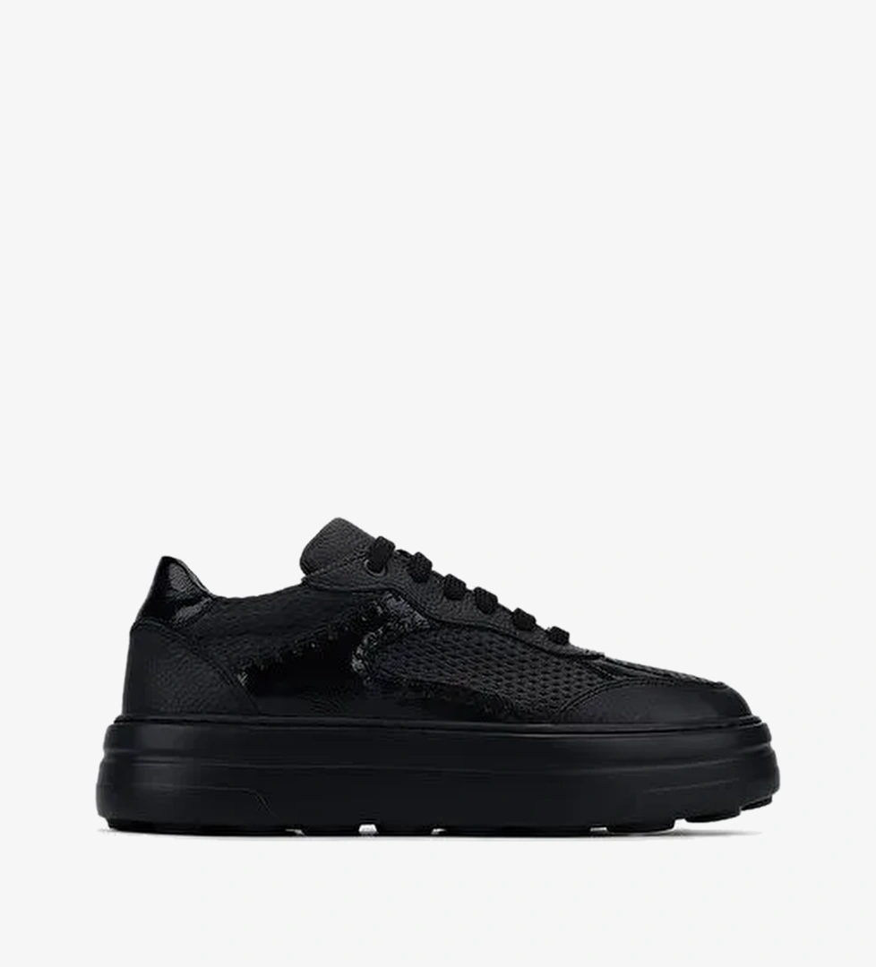 Valmenti Kadın Hakiki Deri Siyah Floter Sneakers & Spor Ayakkabı