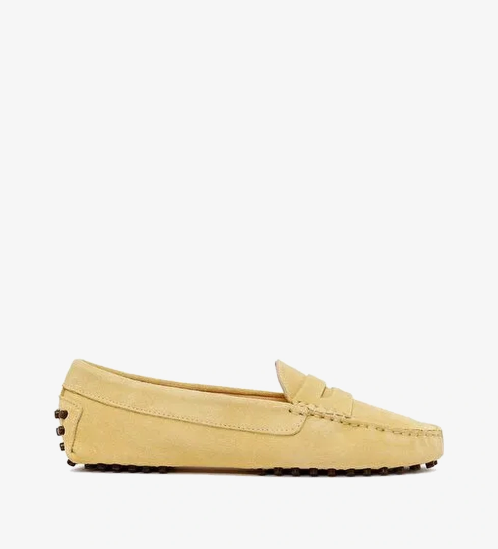 Kadın Sarı Süet Deri Loafer 26PFD290210