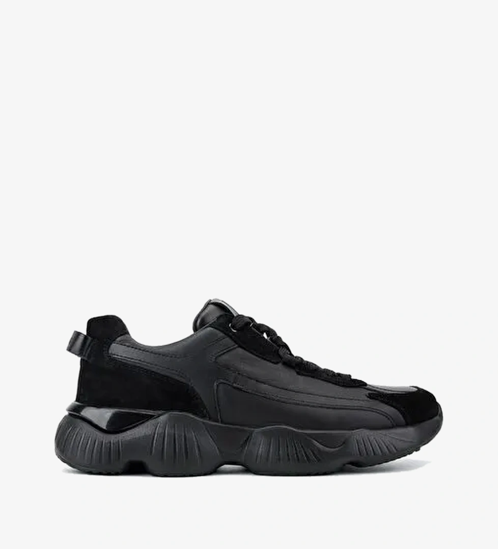 Valmenti Erkek Hakiki Deri Siyah Sneakers & Spor Ayakkabı