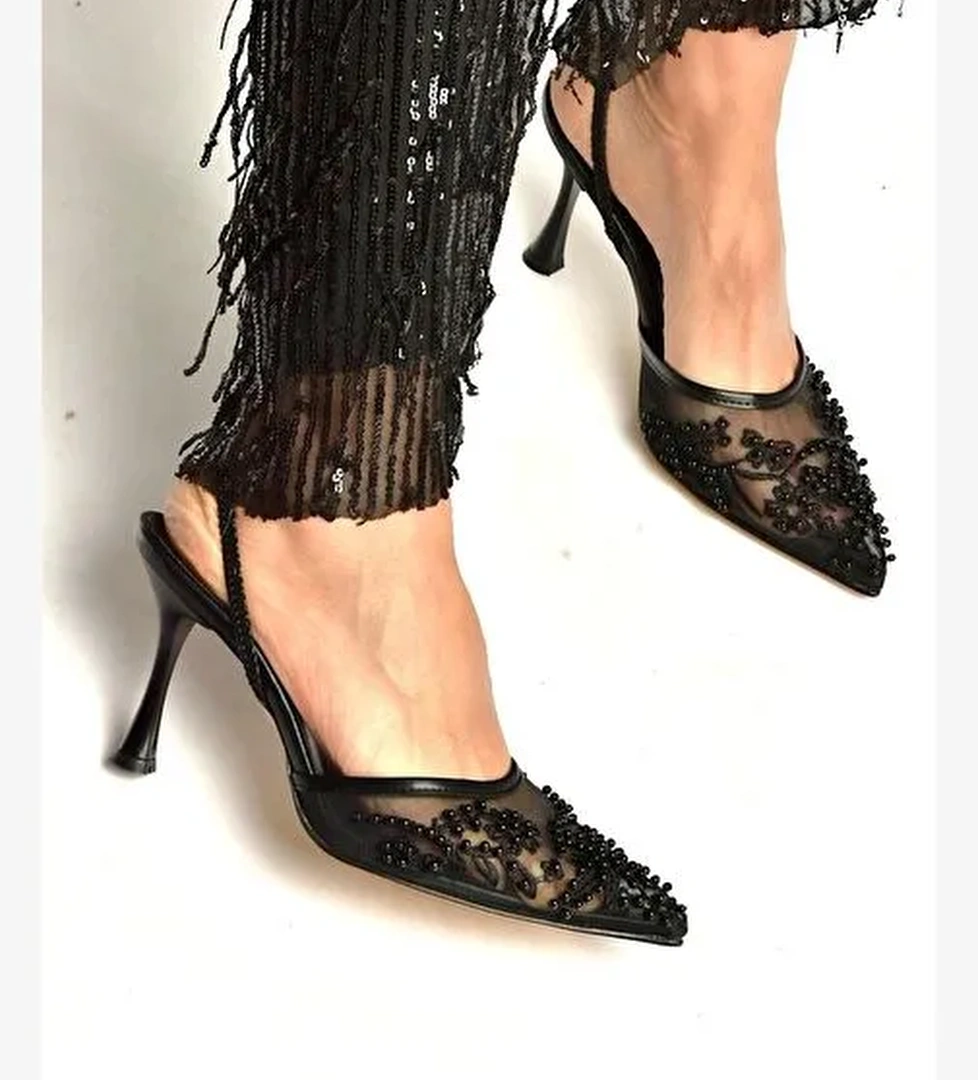 Fox Shoes Siyah Fox Shoes File Boncuk