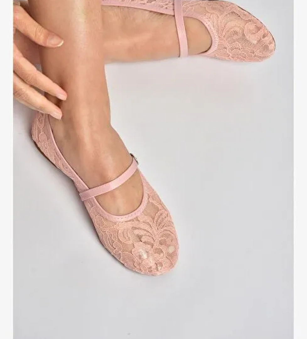 Y726864006 Pembe Dantelli Kadın Babet