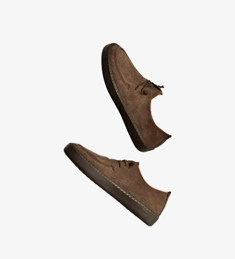 Y602170902 Kahverengi Süet Bağcıklı Casual Ayakkabı