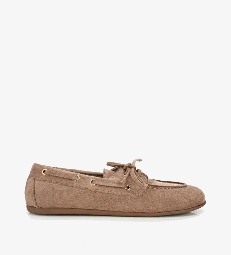 Kadın Vizon Süet Bağcık Detaylı Loafer 01AYY323760A450