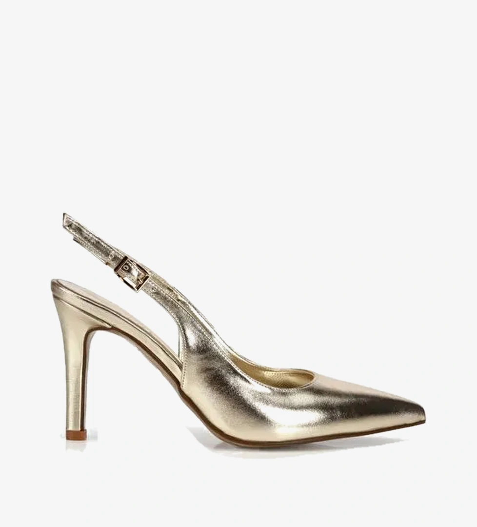 Kadın Gold Sivri Burunlu İnce Topuklu Arkası Açık Stiletto 01AYY324000A540