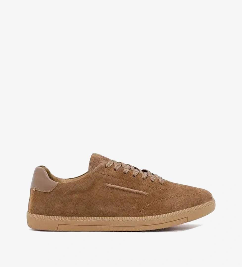 Erkek Bej Bağcıklı Süet Deri Sneaker 26SFD832010