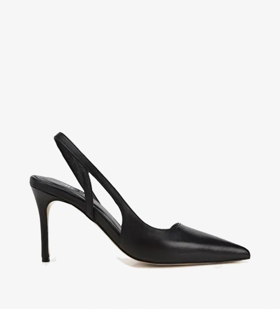Kadın Deri Siyah Sivri Burunlu İnce Topuklu Stiletto 01AYH321420A100