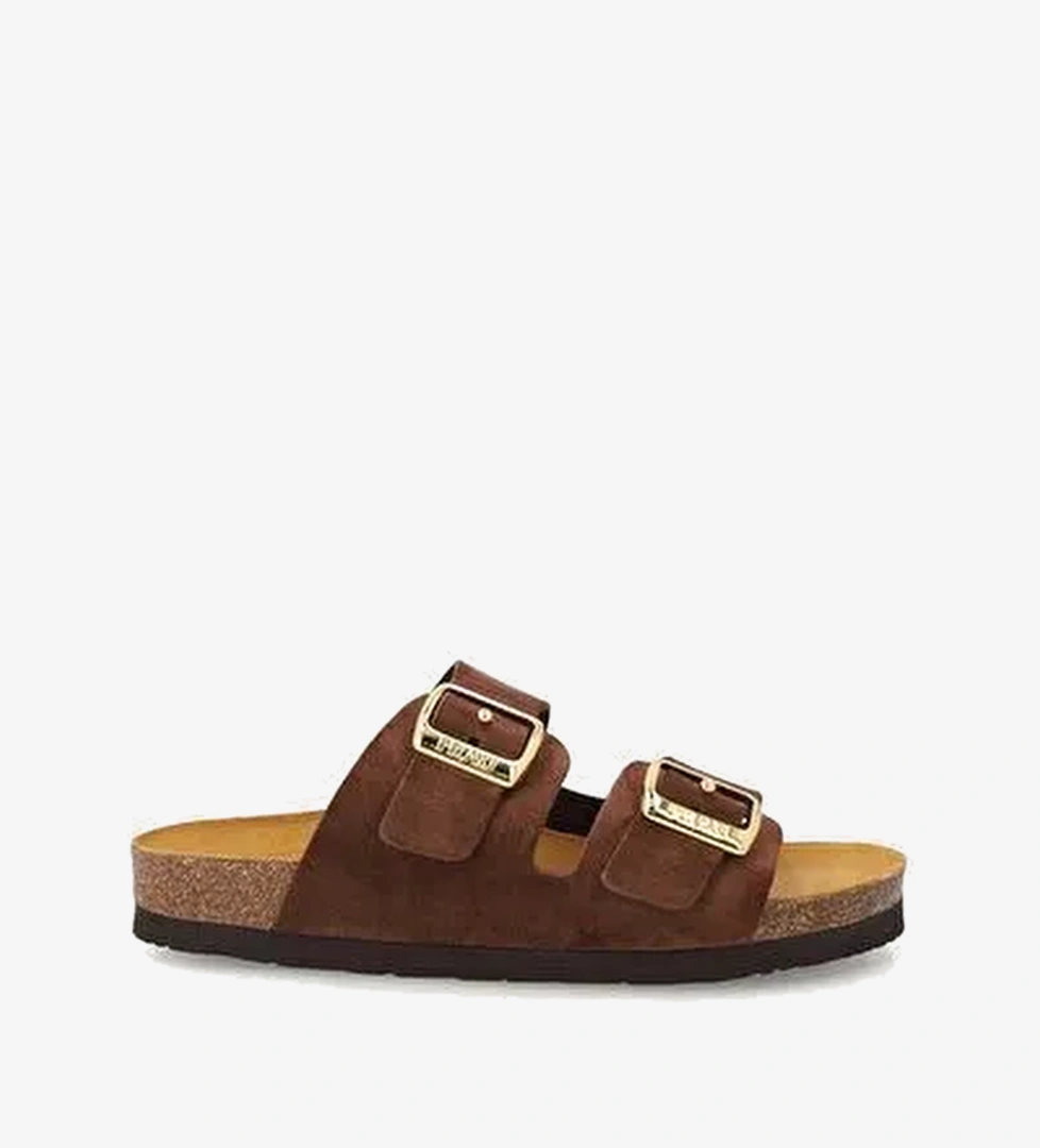 Kadın Terlik 17B8 Frau SUEDE Double-Strap Sliders