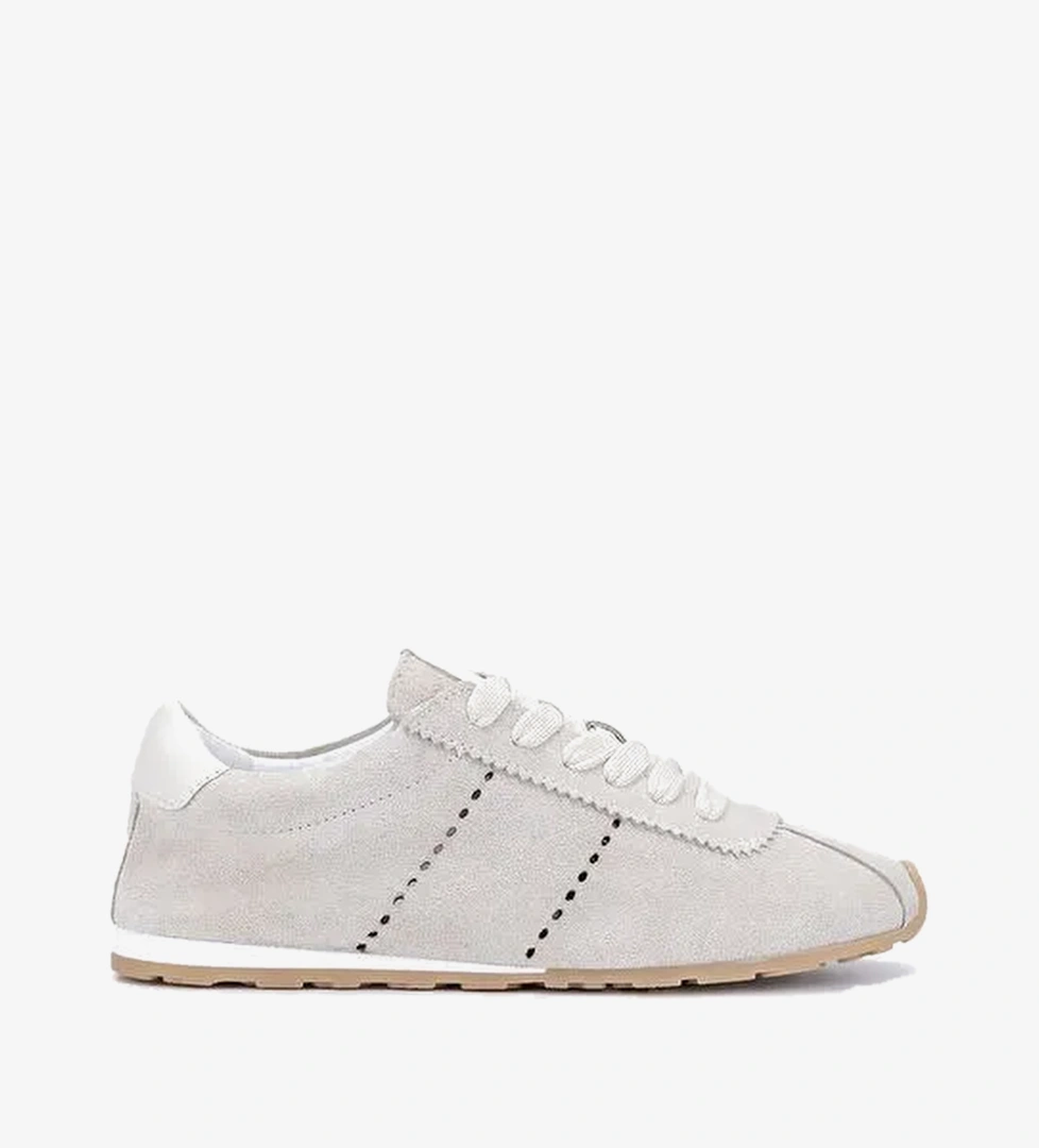 Valmenti Kadın Hakiki Deri Bej Süet Sneakers & Spor Ayakkabı