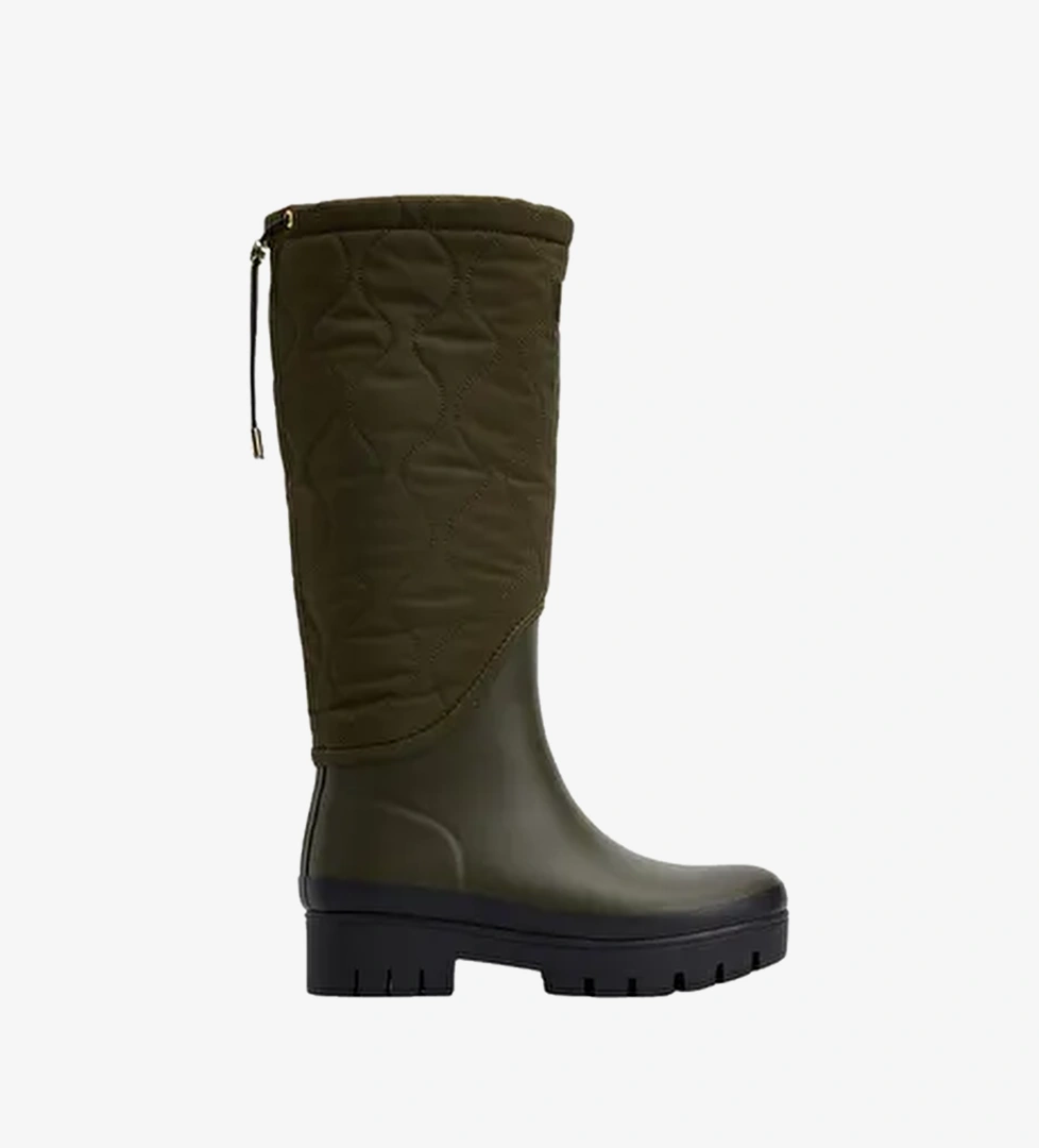 Barbour Marnie Kapitone Tall Welly Çizme OL71 Olive-Black