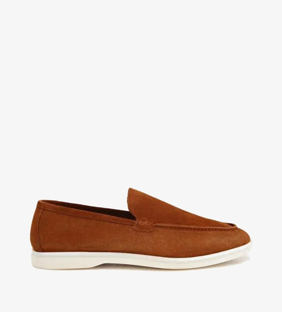 Erkek Süet Taba Hafif Tabanlı Günlük Loafer 02AYH328500A370