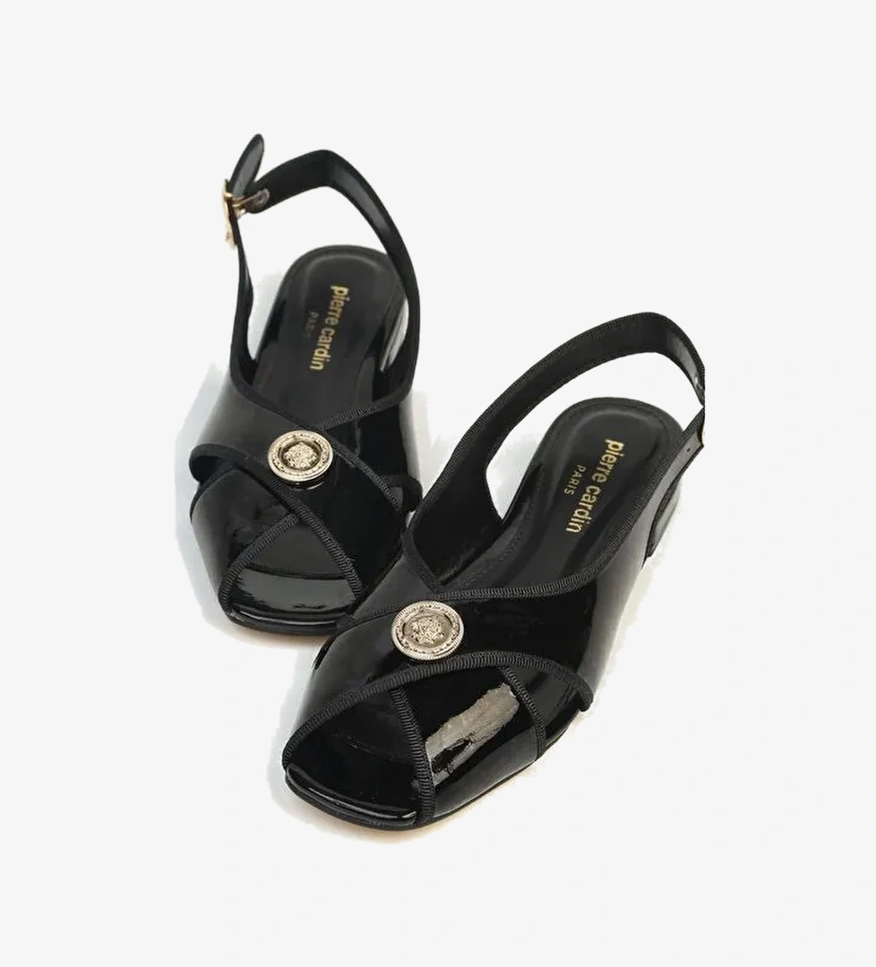 Pierre Cardin Siyah Rugan Kadın Sandalet PC-7821