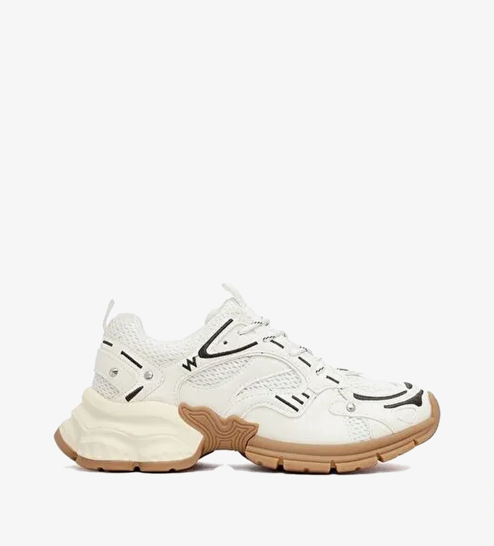 Kadın Beyaz Bağcıklı Kalın Tabanlı Sneaker AF520002SK