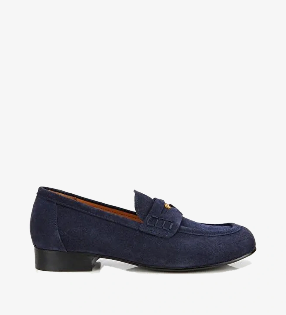 Kadın Süet Deri Lacivert Klasik Loafer 01AYH312950A680