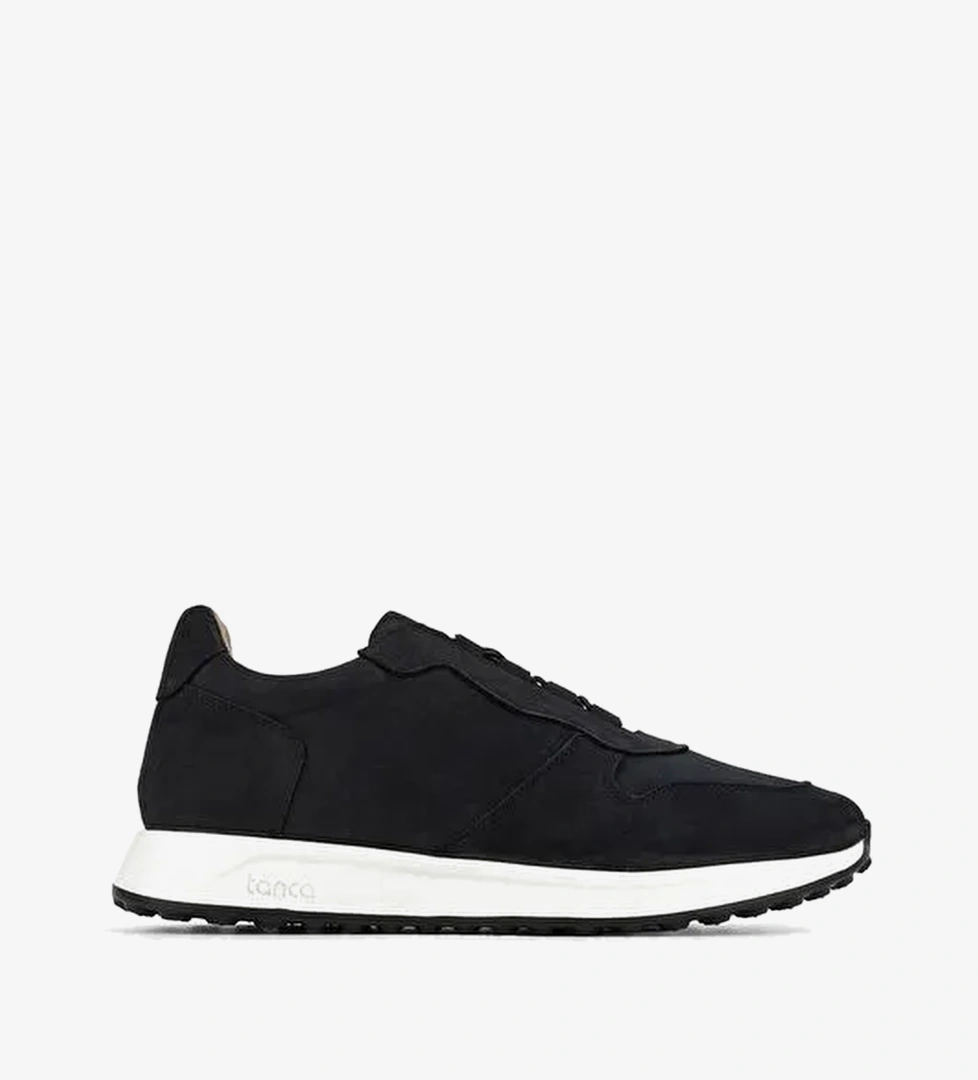 Tamer Tanca Erkek Hakiki Deri Siyah Nubuk Sneakers & Spor Ayakkabı
