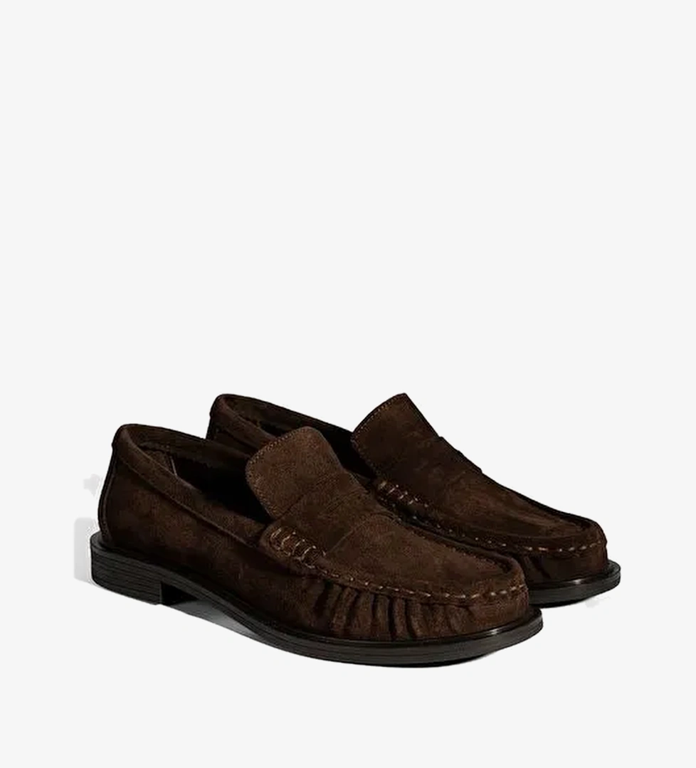 Kadın Kahve Süet Deri Loafer