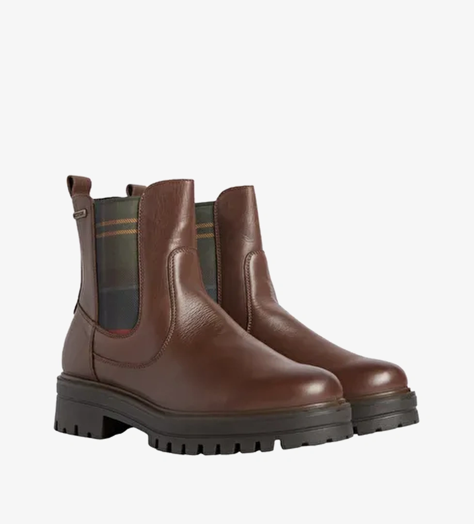Barbour Amberley Chelsea Bot TA71 Dk Tan Leather