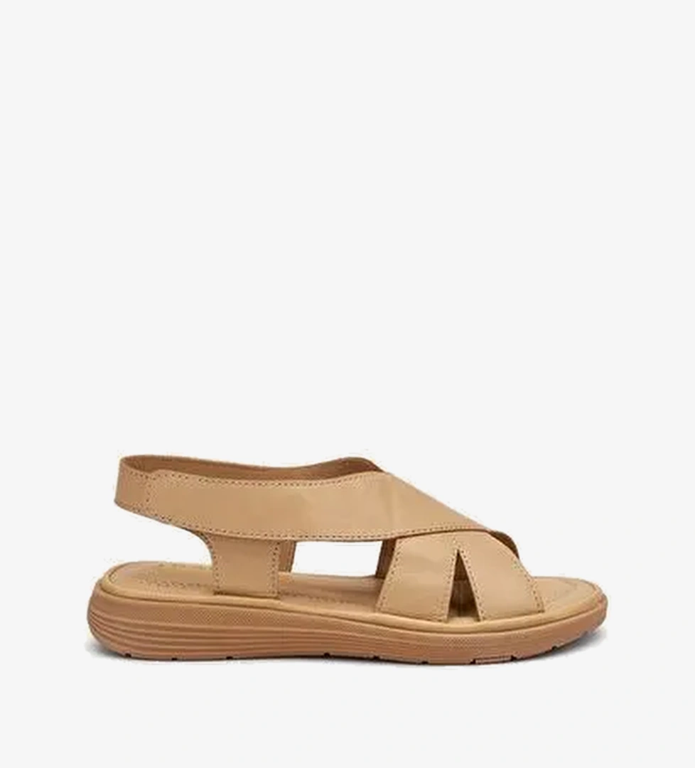 Kadın Sandalet 49M1 Frau CACHEMIRE COMFORTTECH LEATHER SANDALS WITH BACK STRAP