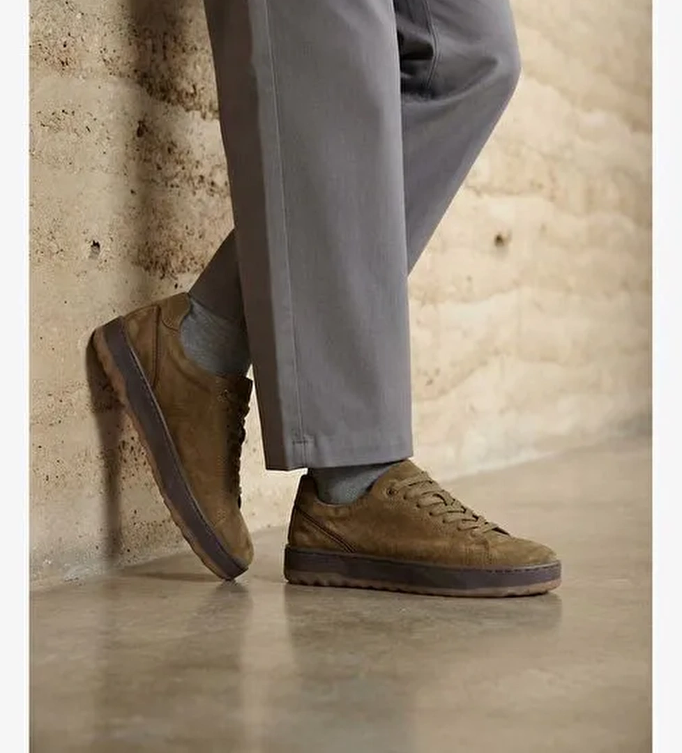 Ziya, Erkek Hakiki Deri Sneaker 1631064ZOZY342 Camel