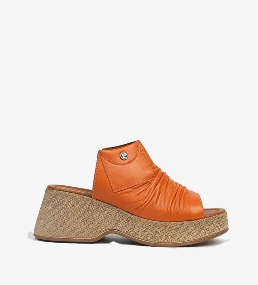 Pierre Cardin® | PC-7211- 3807 Turuncu-Kadın Topuklu Terlik