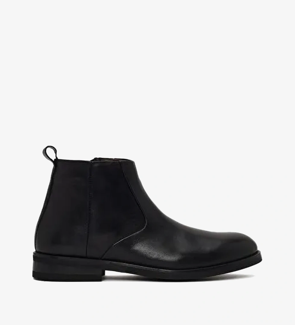 Derimod Black Erkek Siyah Fermuarlı Deri Bot WM750026DV