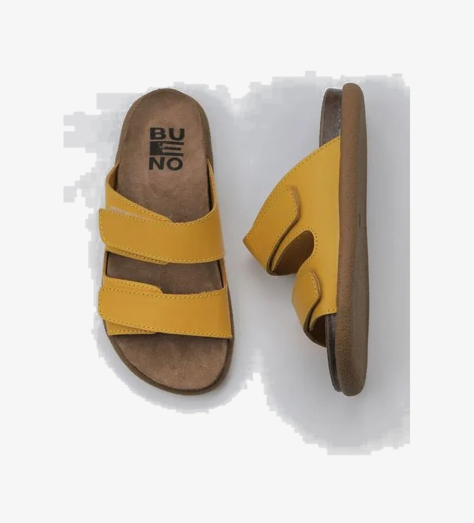 Bueno Shoes Sarı Deri Erkek Düz Terlik 01mu4723