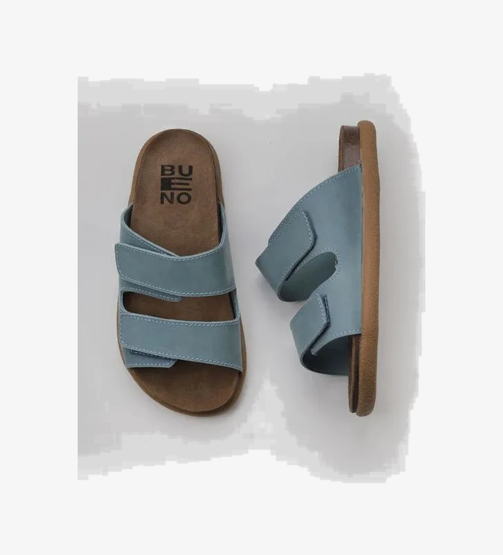 Bueno Shoes Mavi Nubuk Erkek Düz Terlik 01mu4723