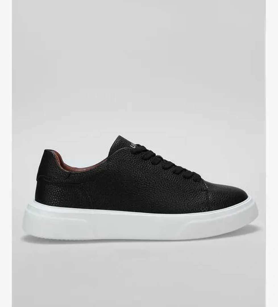 Tommy Erkek Deri Sneaker Ayakkabı Siyah