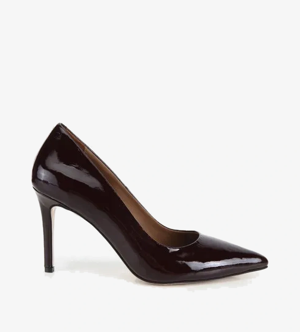 Kadın Rugan Deri Bordo Yüksek İnce Topuklu Stiletto 01AYH335620A780