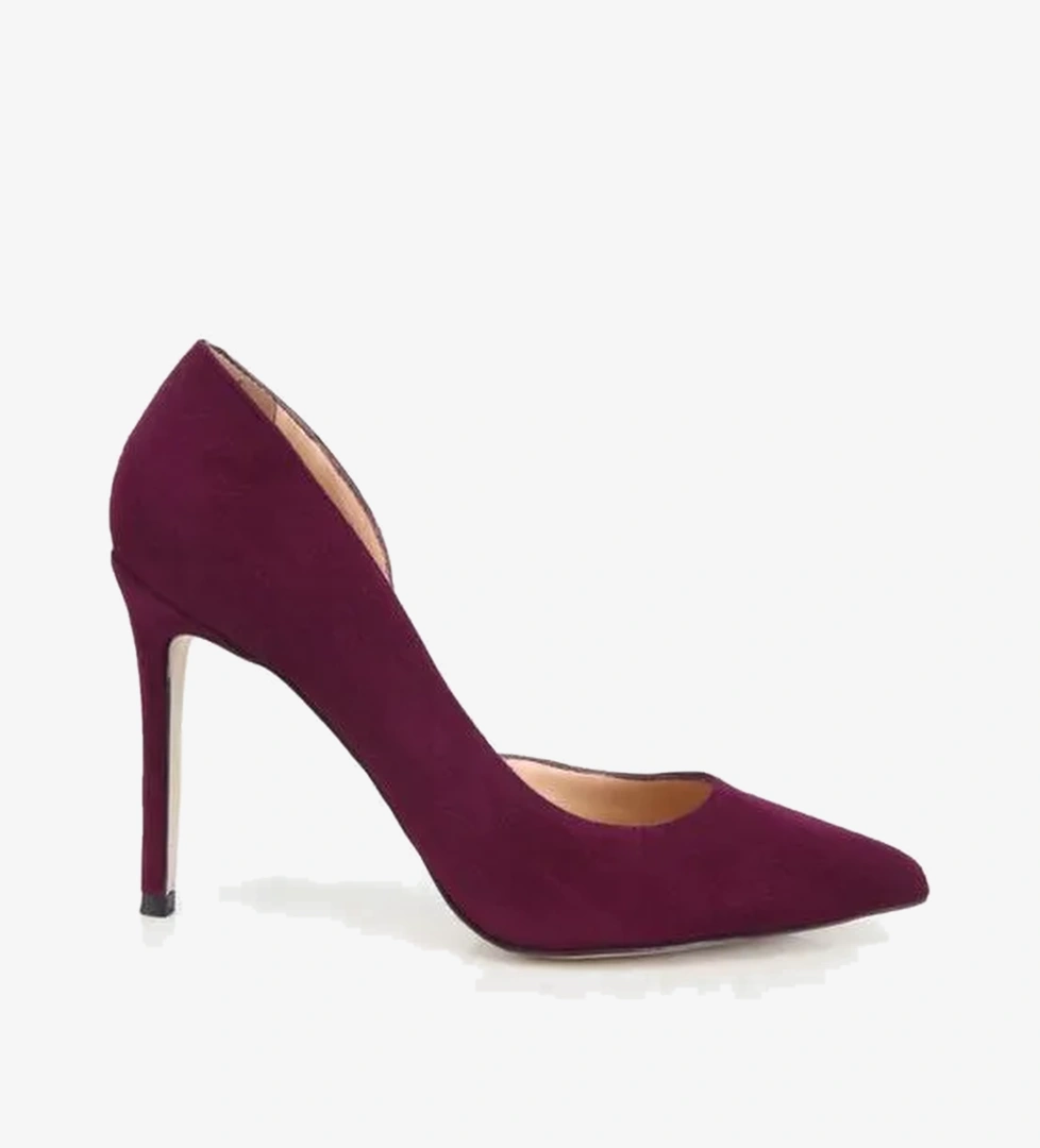Kadın Süet Deri Mor Klasik İnce Topuklu Stiletto 01AYH329760A660