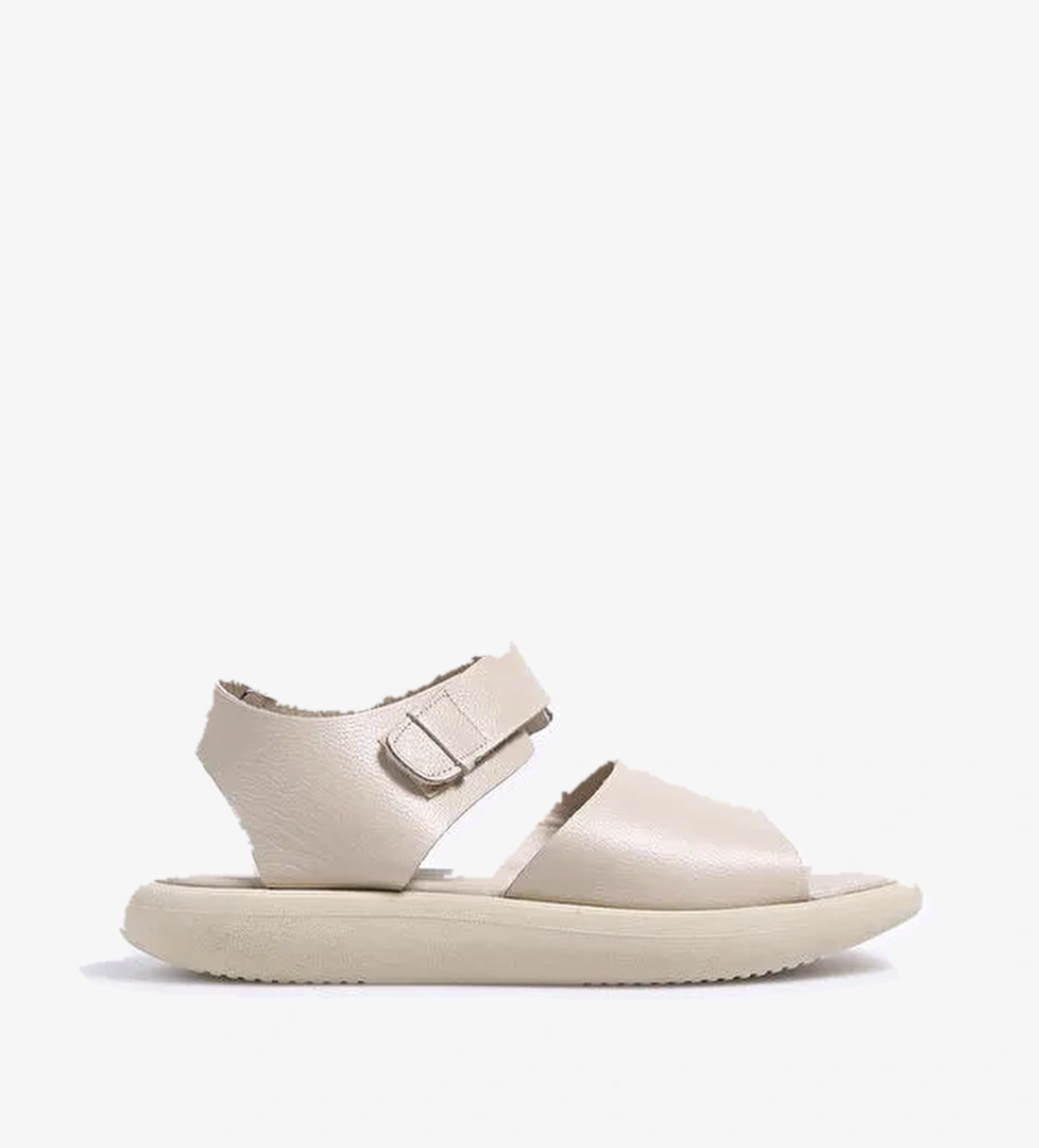 Manijero Manijero Bej Kadın Deri Sandalet RUBY model görseli