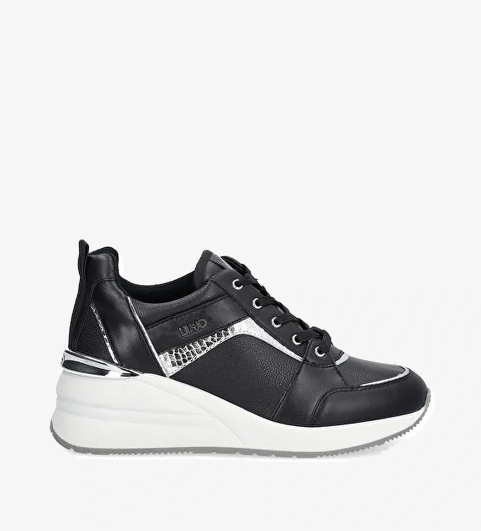 Liu Jo Siyah-Altın Kadın Deri Sneaker BA3043PX33622222 - Görsel 1