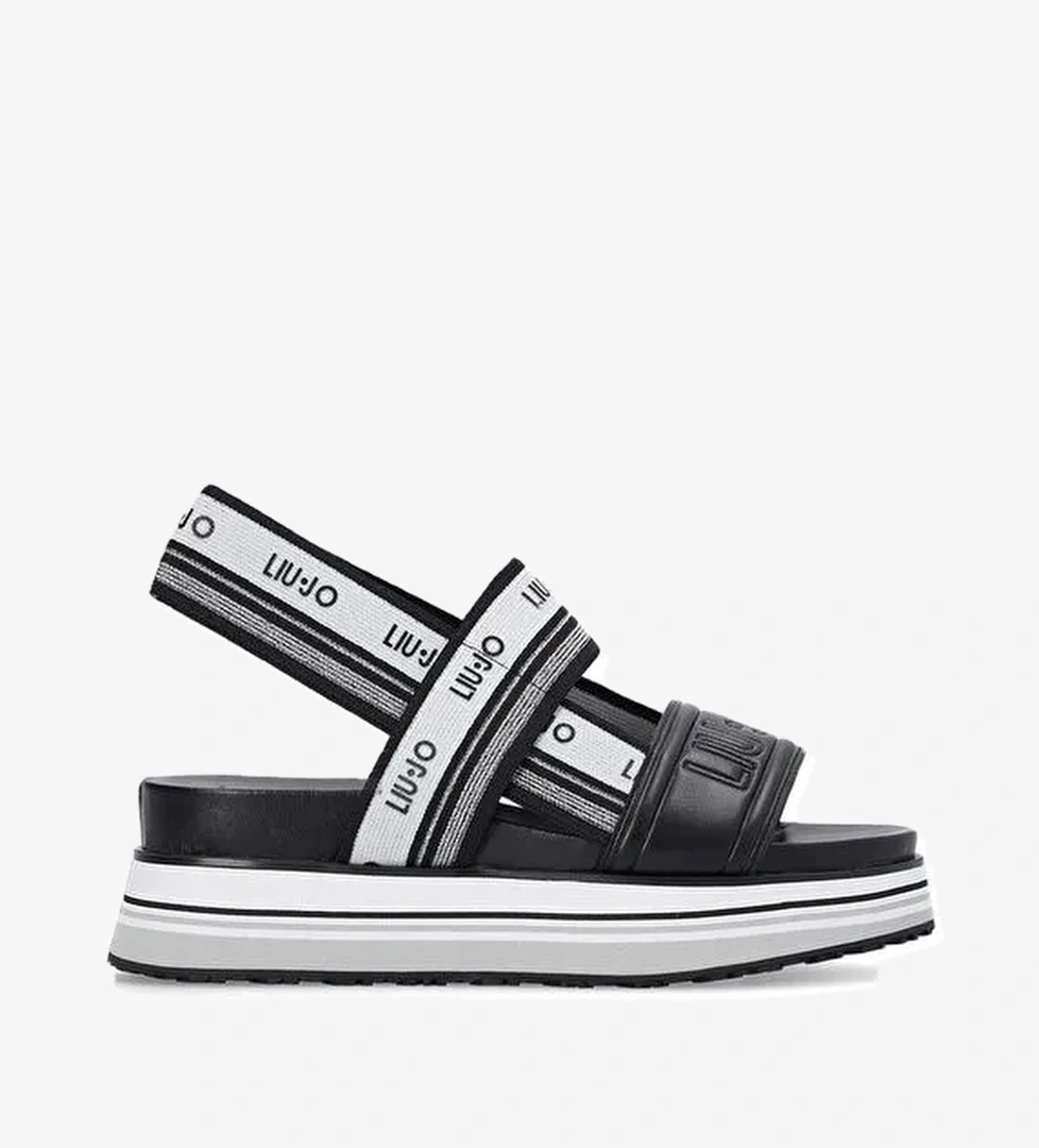 Liu Jo Siyah-Beyaz Kadın Deri Sandalet SA3027TX03922222 - Görsel 1