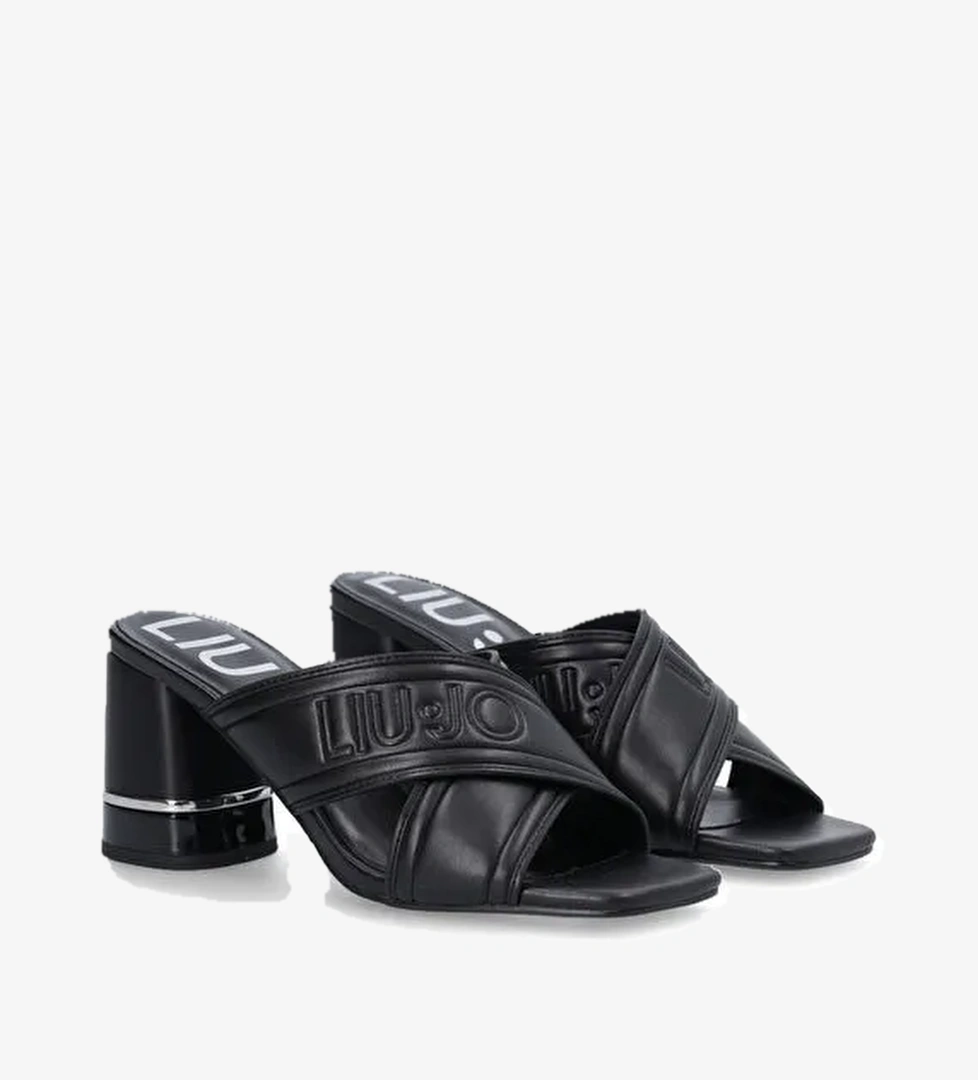 Liu Jo Siyah Kadın Deri Topuklu Terlik SA3033EX01422222 - Görsel 1