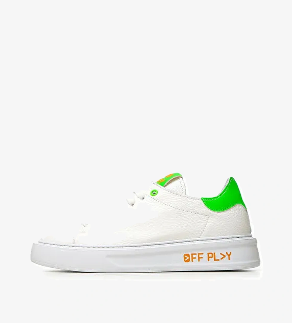 Off Play Off Play Beyaz-Yeşil Kadın Deri Sneaker XWFIRENZE1CV02GM23 model görseli