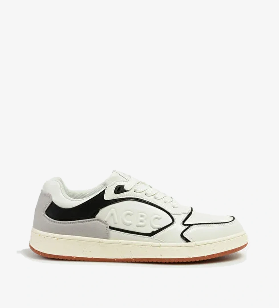 Acbc Beyaz-Siyah Erkek Deri Sneaker SHACBBL