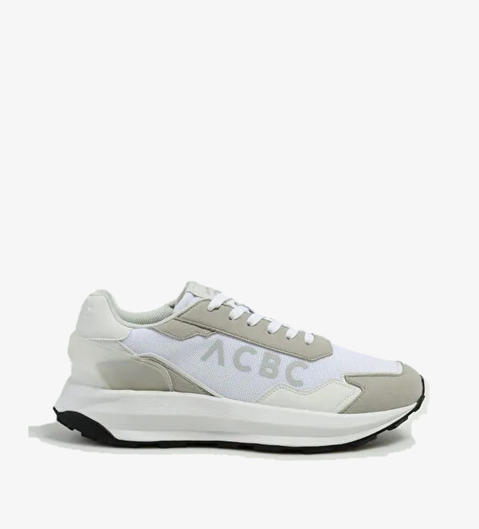 Acbc Beyaz-Gri Erkek deri Sneaker SHACBRUN