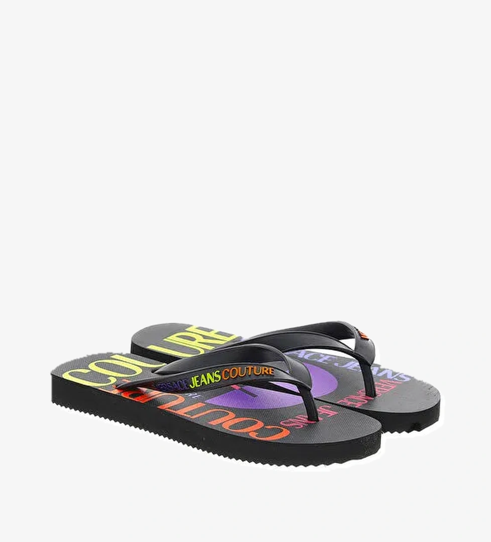 Versace Jeans Couture Siyah-Çok Renkli Kadın Terlik 74VA3SQ7ZS628M09 - Görsel 1