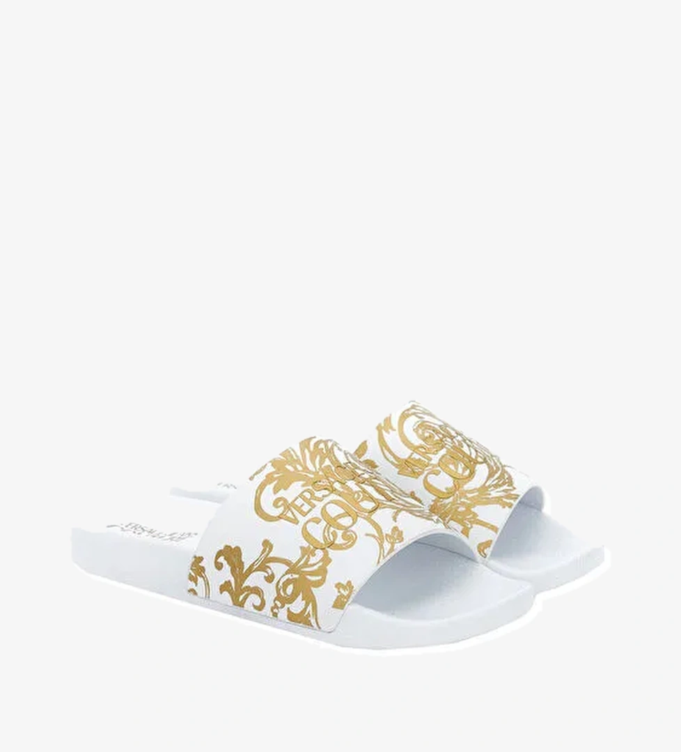 Versace Jeans Couture Beyaz-Altın Kadın Terlik 74VA3SQ3ZS365G03 - Görsel 1