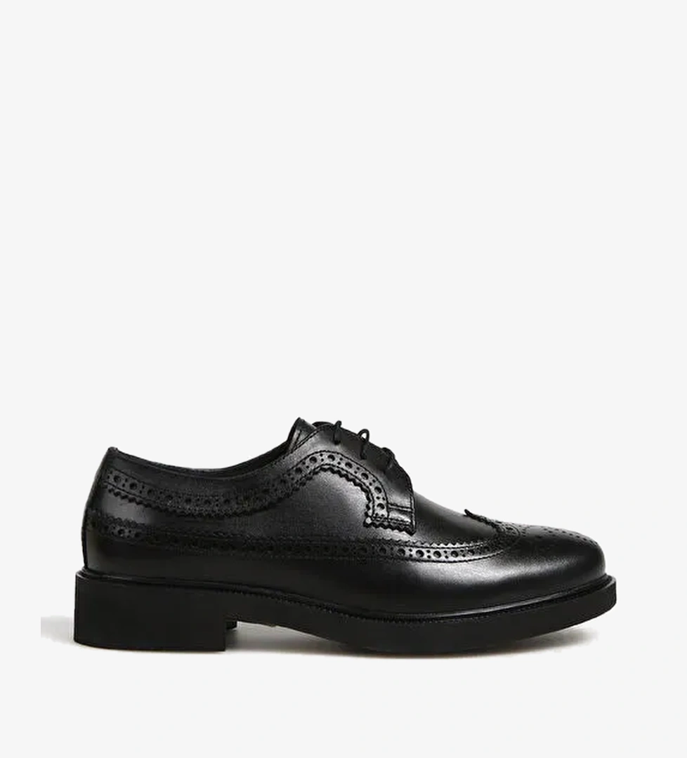 Divarese Divarese Siyah Kadın Deri Düz Ayakkabı 15-120D model görseli