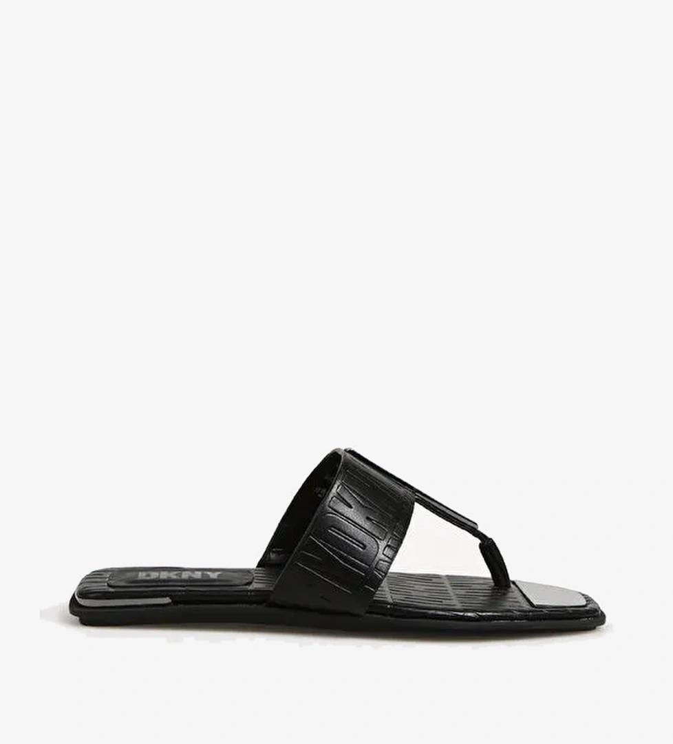 Dkny Siyah Kadın Deri Terlik K4287301BLK - Görsel 1