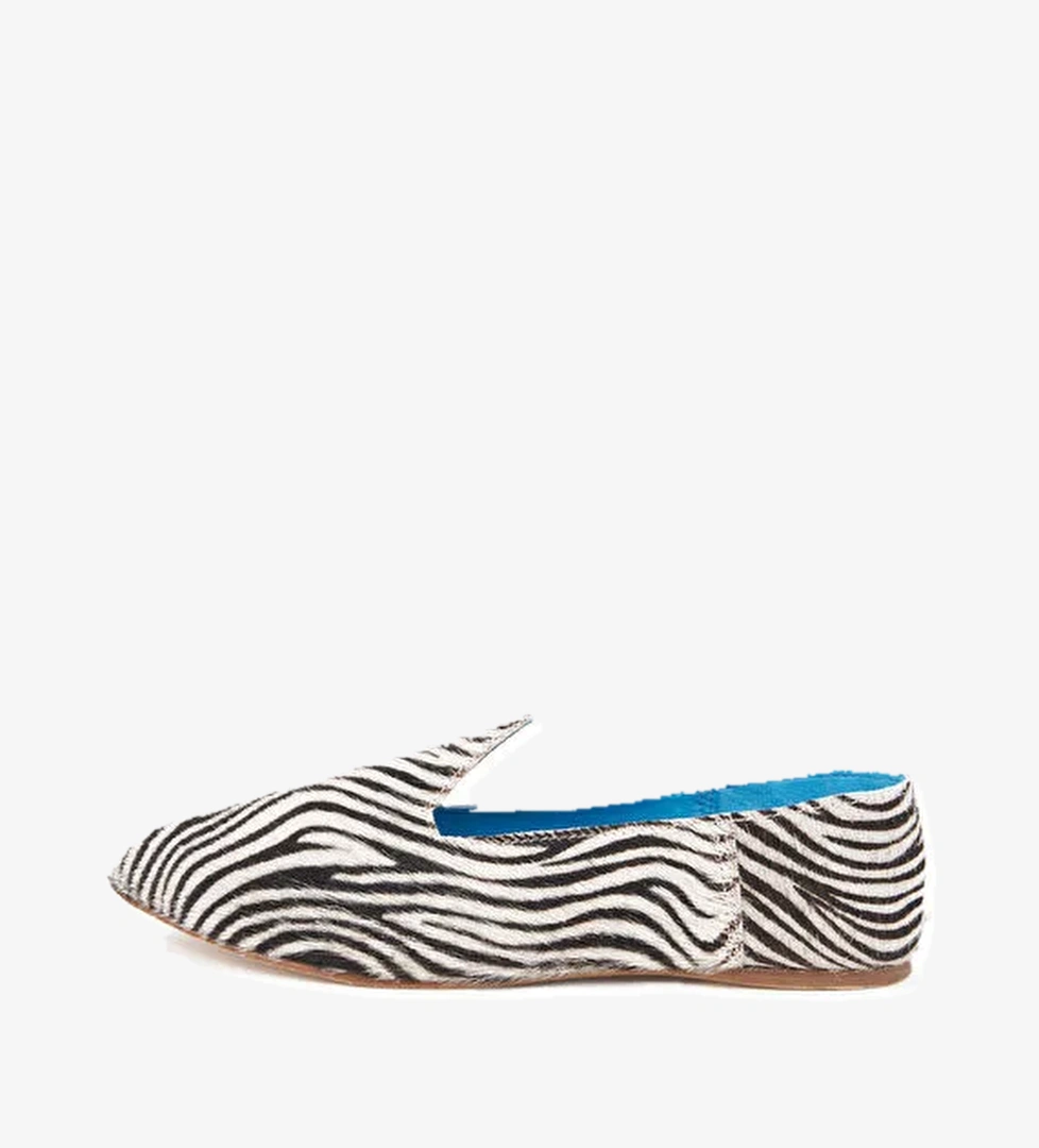 Osay Osay Siyah-Beyaz Kadın Deri Loafer LA ZEBRA model görseli