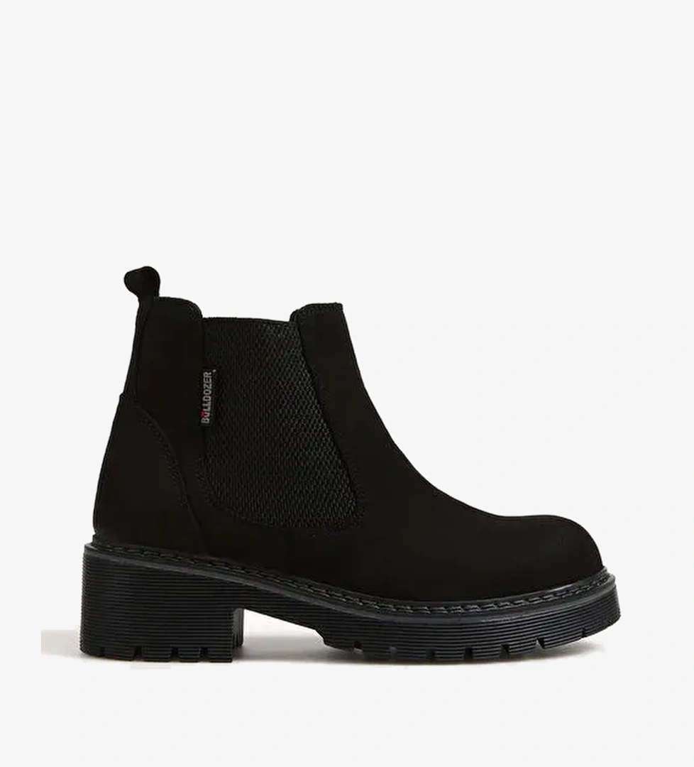 Bulldozer Siyah Kadın Deri Topuklu Bot BUL-240510