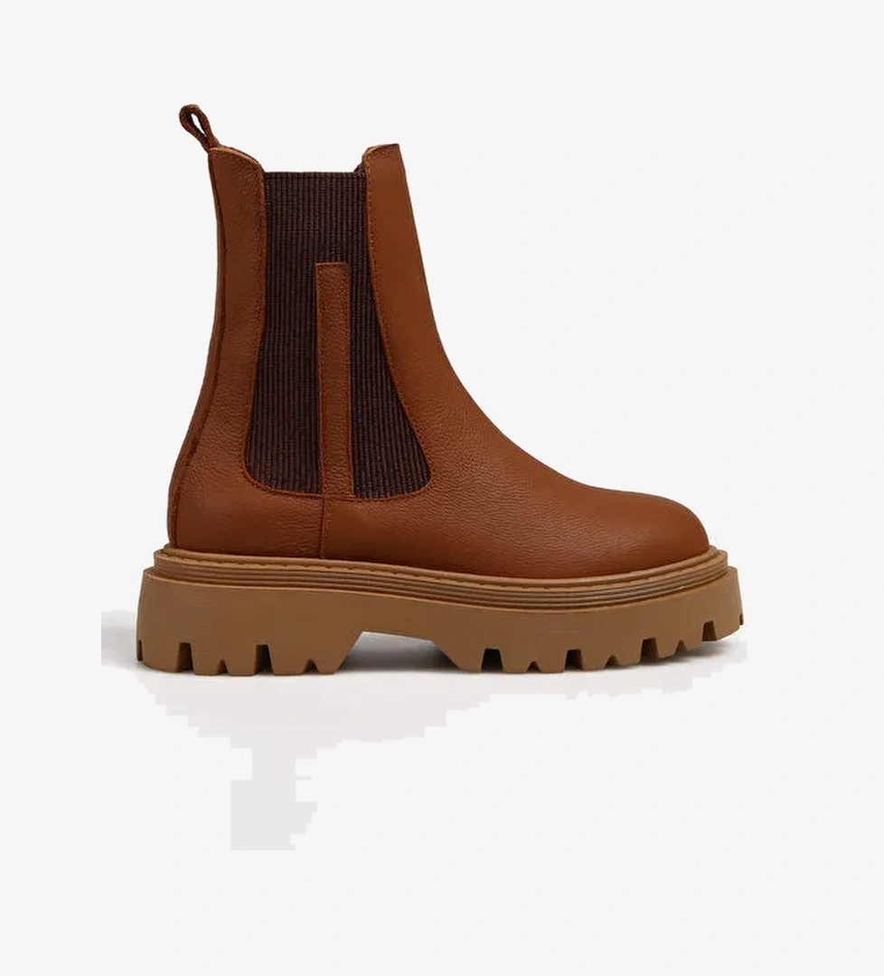 Manijero Manijero Taba Siyah Kadın Deri Bot Justina model görseli