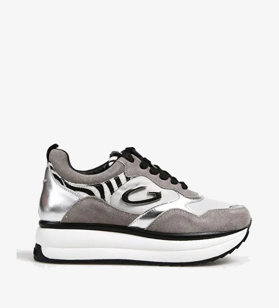 Alberto Guardiani Kadın Gri-Gümüş Süet Sneaker LOUISE 0170
