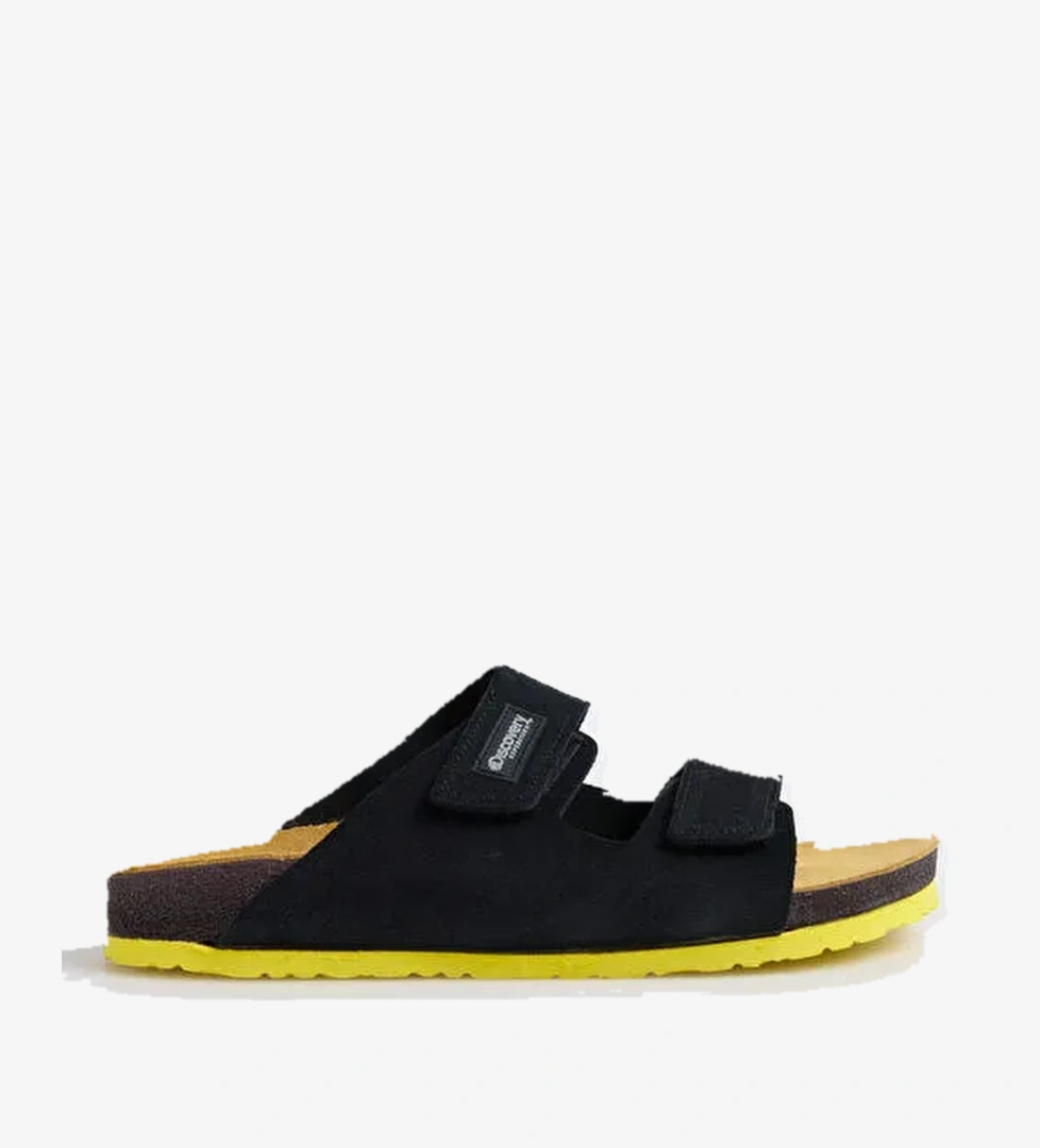 Discovery Expedition Siyah-Sarı Erkek Deri Terlik NEDA - Görsel 1