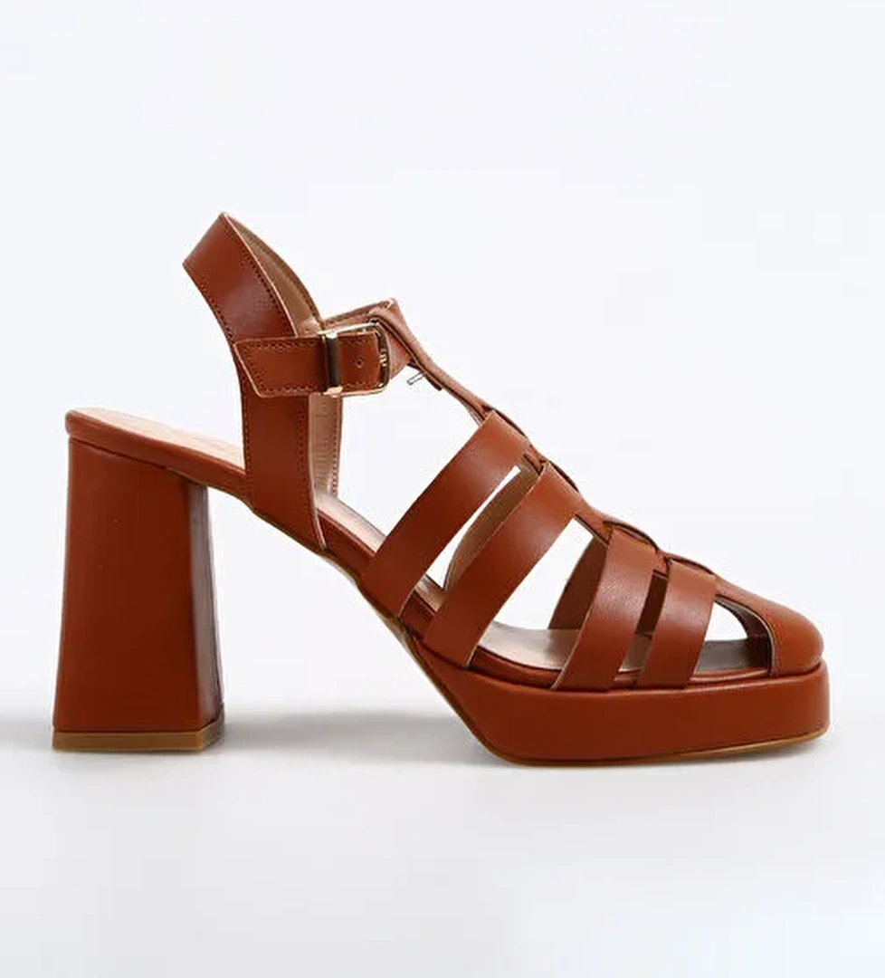 Fabrika Taba Kadın Topuklu Ayakkabı LENA - Görsel 1