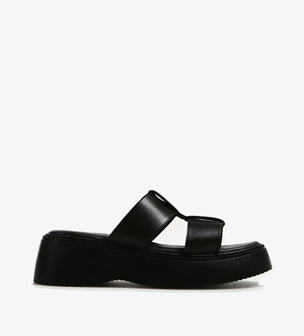 Fabrika Comfort Fabrika Comfort Siyah Beyaz Kadın Terlik Dafna model görseli