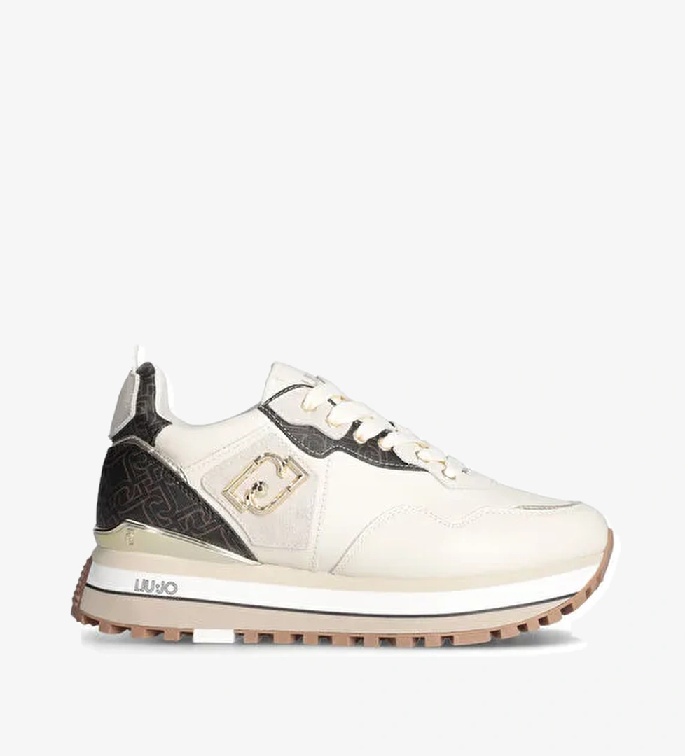 Liu Jo Beyaz-Kahverengi Kadın Deri Sneaker LIUJO MAXI WONDER 01