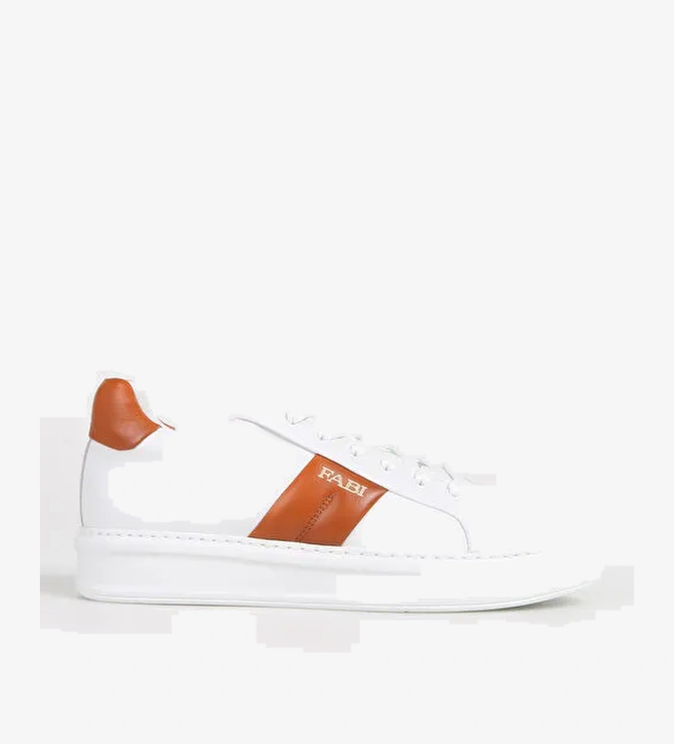 Fabi Beyaz-Kahverengi Erkek Deri Sneaker FU0456.B04ZIP18N